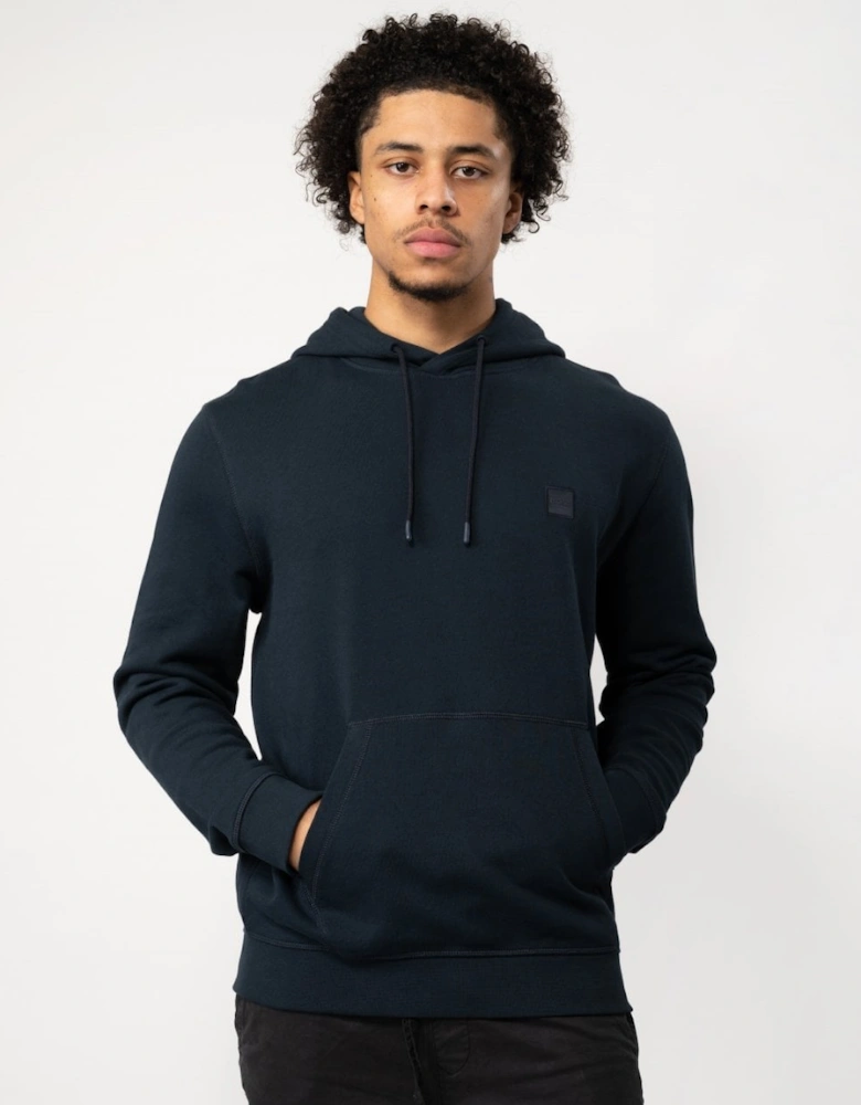 BOSS Orange Wetalk Mens Pullover Hoodie With Logo Patch NOS - Dark Blue 404