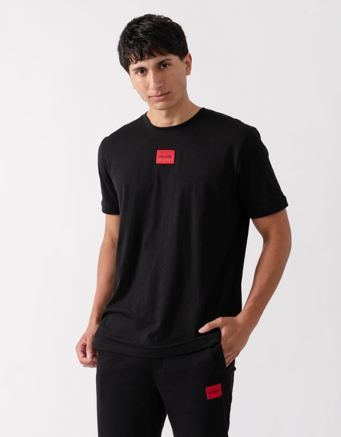 HUGO Diragolino212 Label Logo Mens T-Shirt NOS - Black 001, 5 of 4