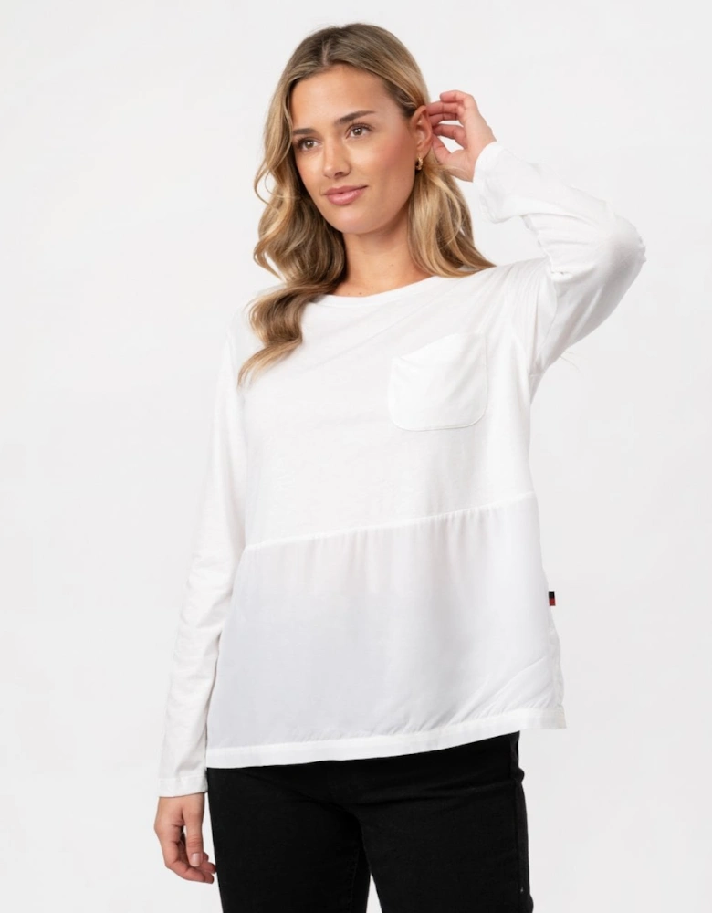 Fluid Jersey LS Womens Tee - White
