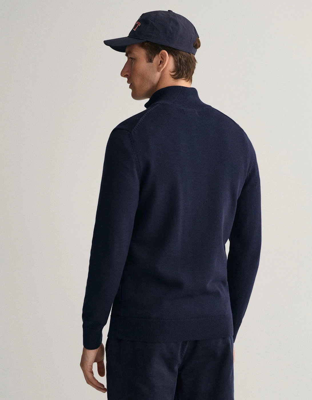 Mens Casual Cotton Zip Cardigan - 433 Evening Blue