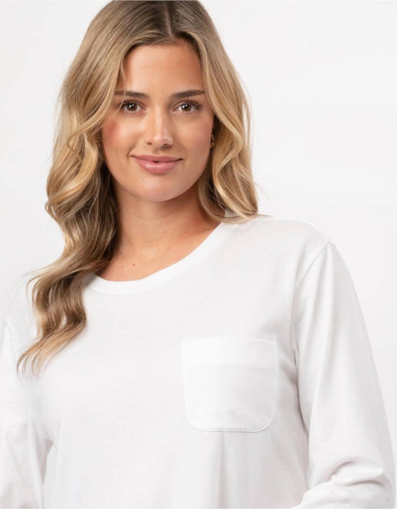 Fluid Jersey LS Womens Tee - White