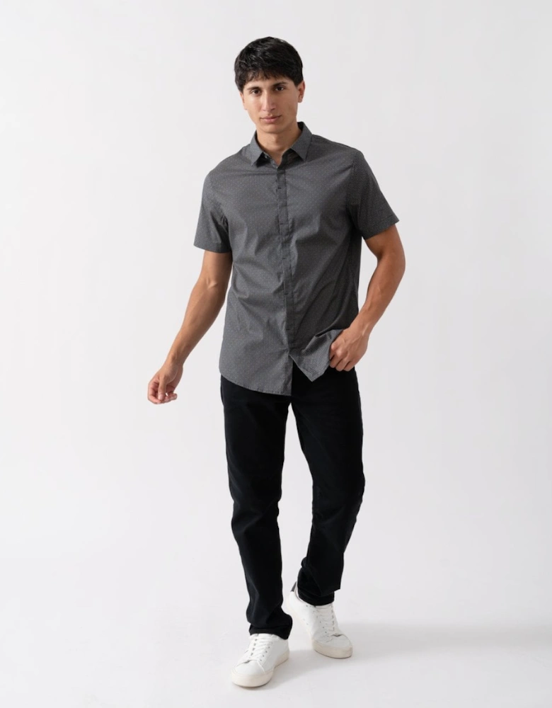 Mens Short Sleeve AOP Logo Pattern Shirt