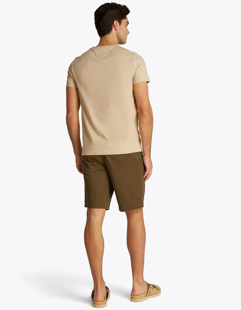 Tommy Logo Basic Mens T-Shirt - Sandalwood
