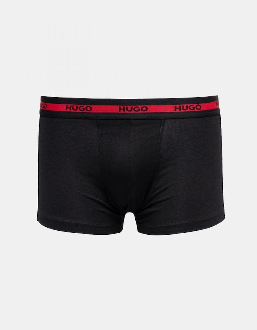 HUGO Planet 3-Pack Stretch-Cotton Logo Waistband Trunks - Black 002