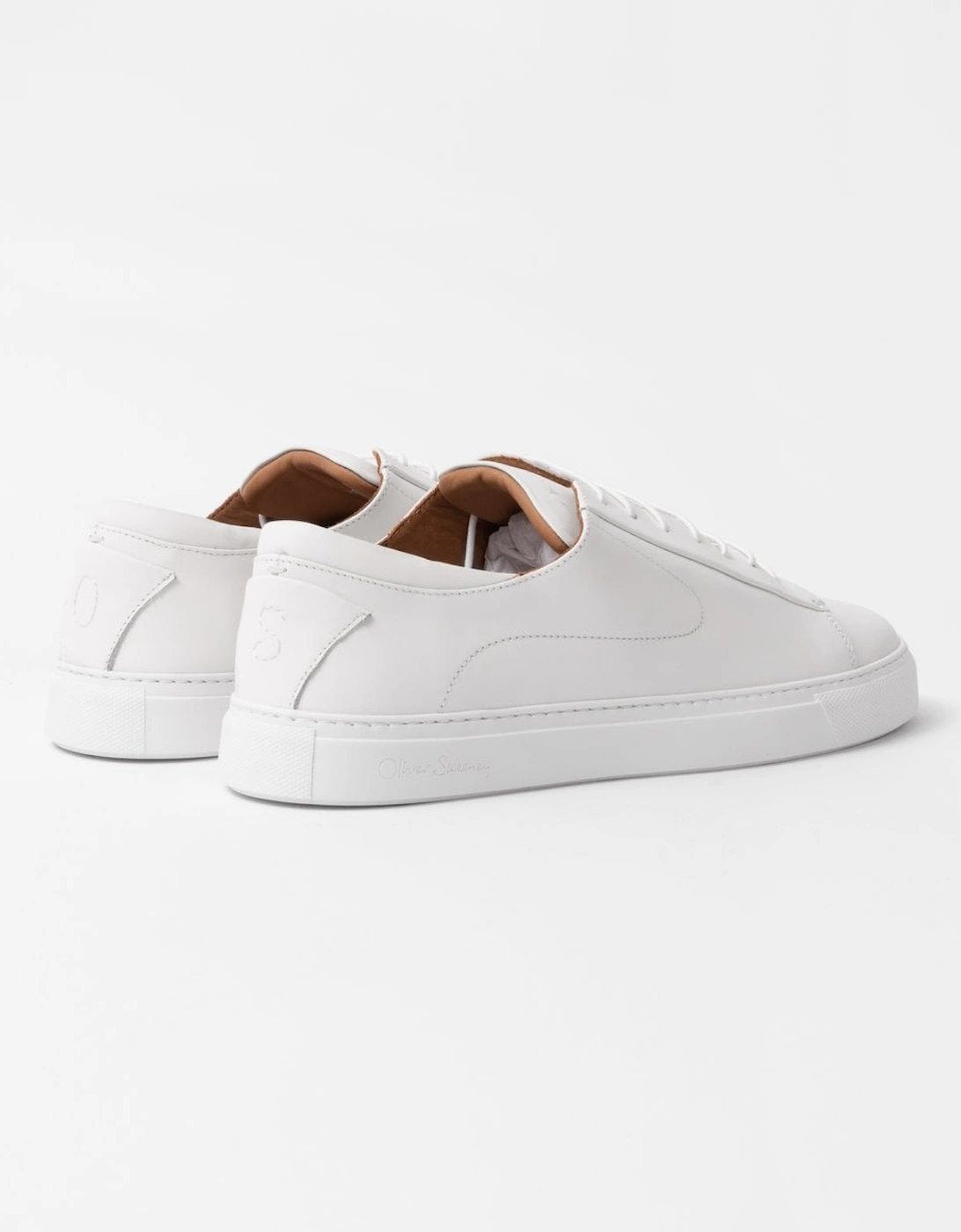 Sirolo Mens Calf Leather Lightweight Trainers - White