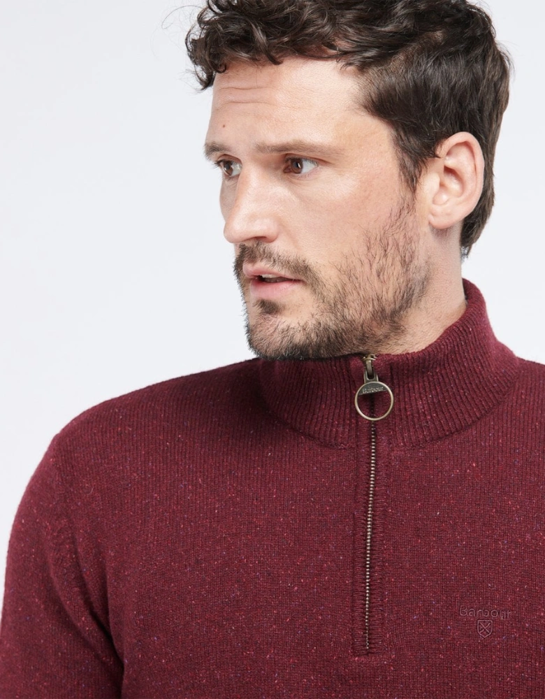 Tisbury Half Zip Mens Sweatshirt - Ruby