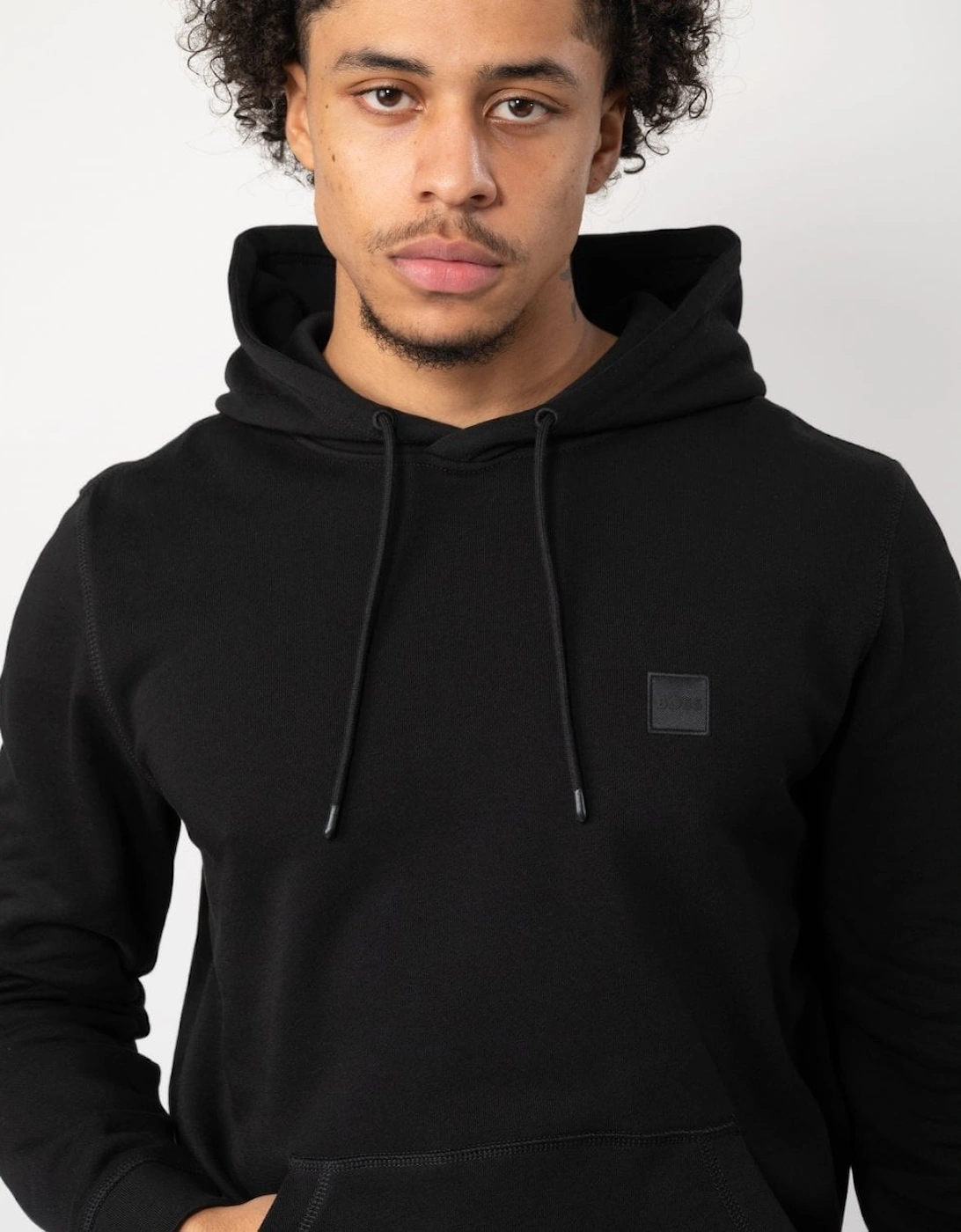 BOSS Orange Wetalk Mens Pullover Hoodie With Logo Patch NOS - Black 001