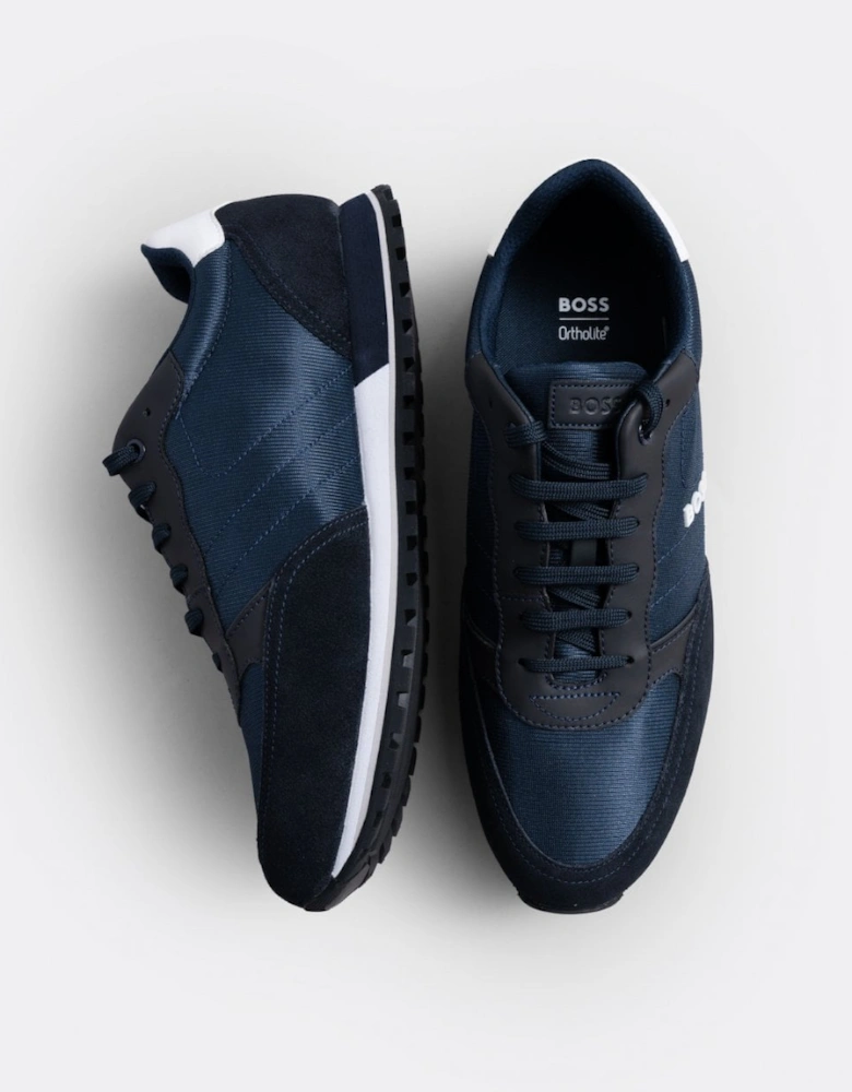 BOSS Orange Parkour L Mens Running Style Trainers In Mixed Materials With Logo Details NOS - Dark Blue 401