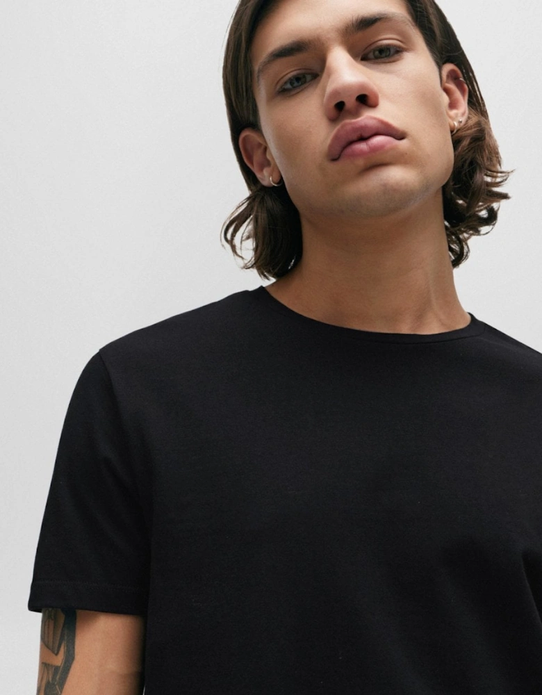 HUGO Round Mens Two-Pack of Slim-Fit T-Shirts in Stretch Cotton NOS - Black 001