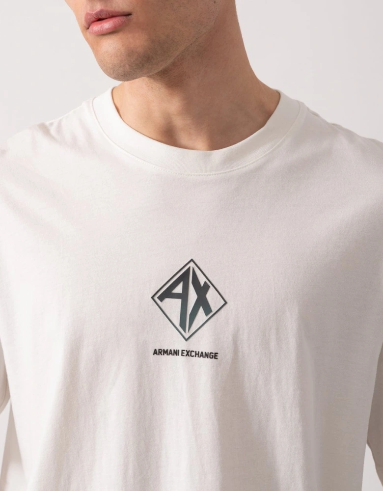 Mens AX Diamond Logo T-Shirt - Off White U0009