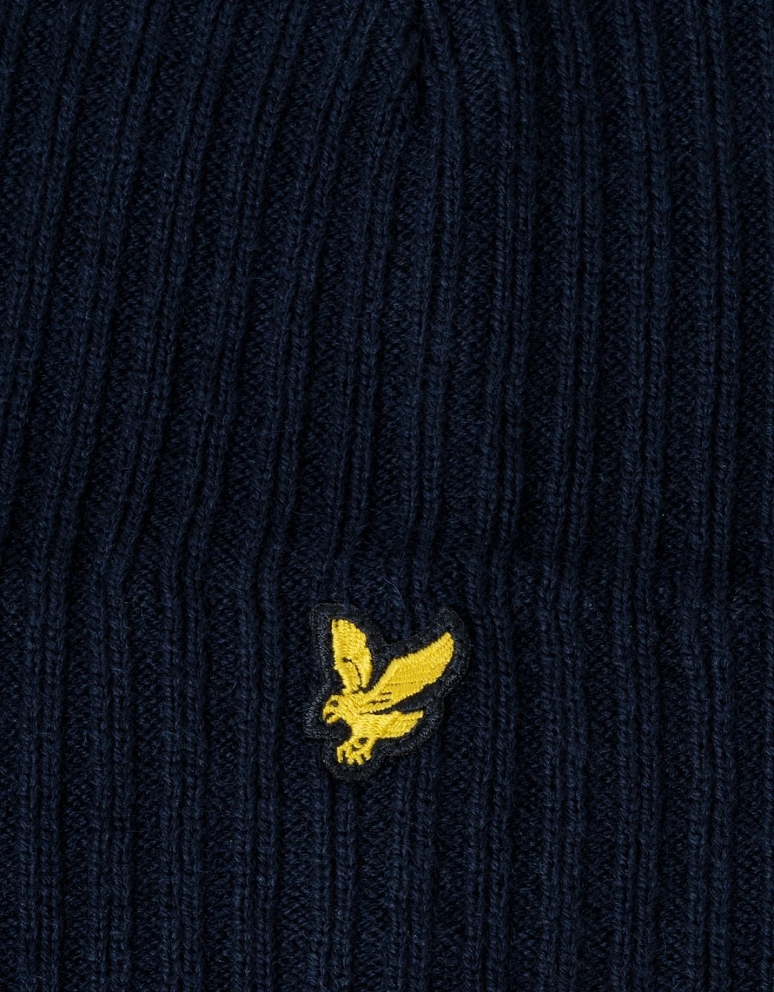 Lyle & Scott Knitted Ribbed Beanie - Z271 Dark Navy