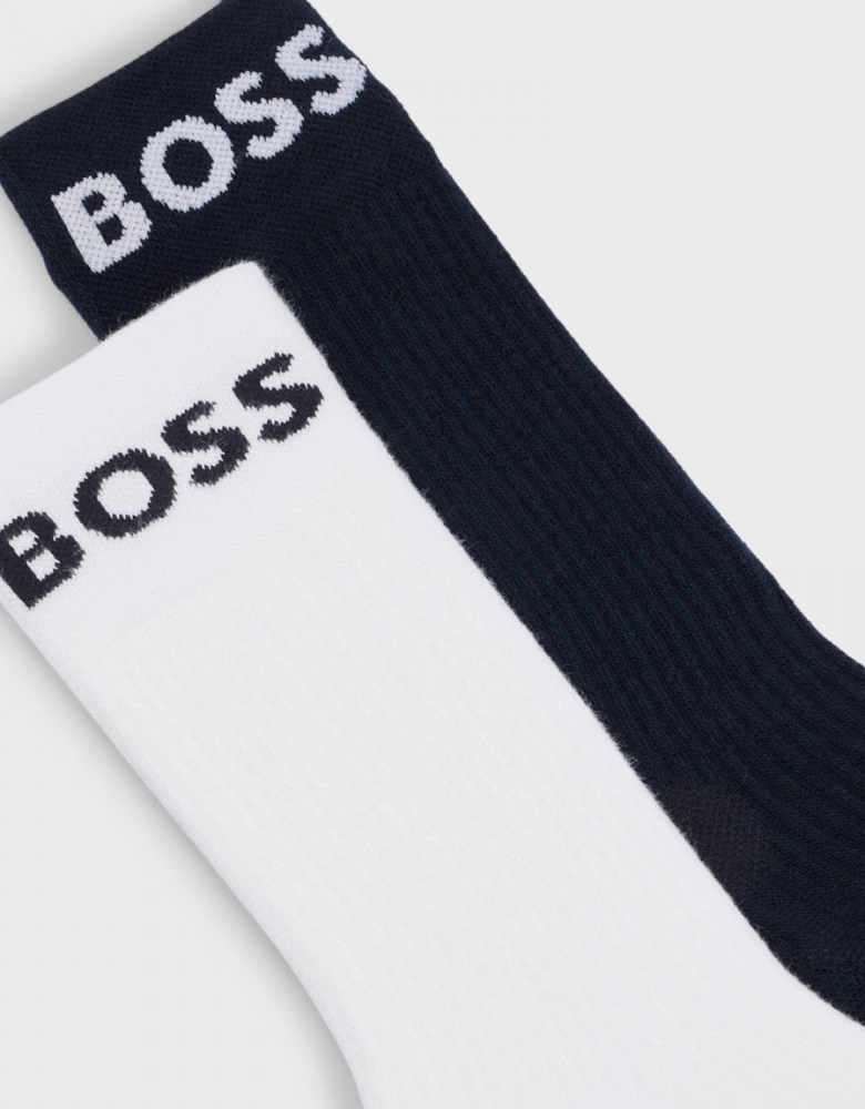 BOSS Green 2 Pack RS Sport Socks NOS - White/Dark Blue 401