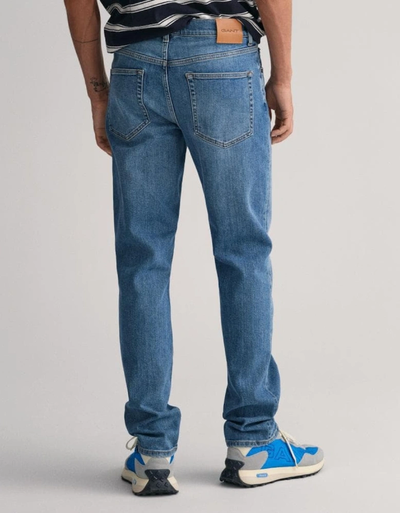 Mens Slim Fit Jeans - 971 Mid Blue Worn In