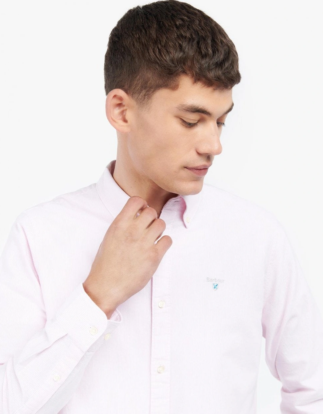 Striped Oxtown Long Sleeve Mens Tailored Shirt - Pink