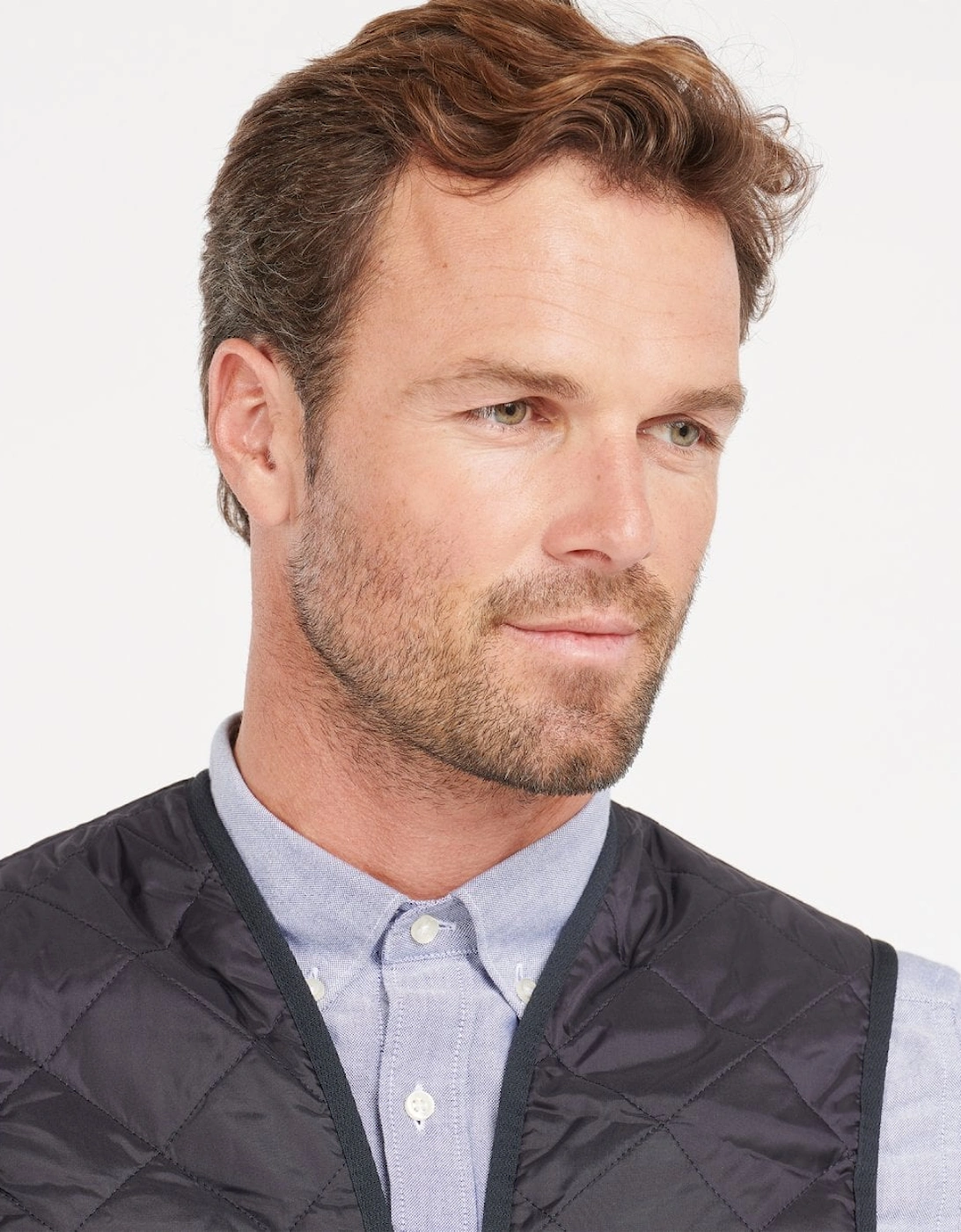 Quilted Mens Waistcoat/Zip-In Liner - Navy/Dress