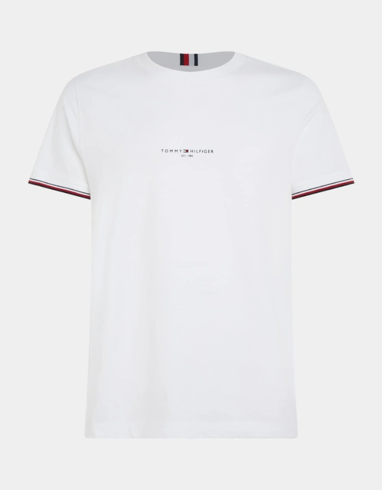 Tommy Logo Tipped Mens T-Shirt - White