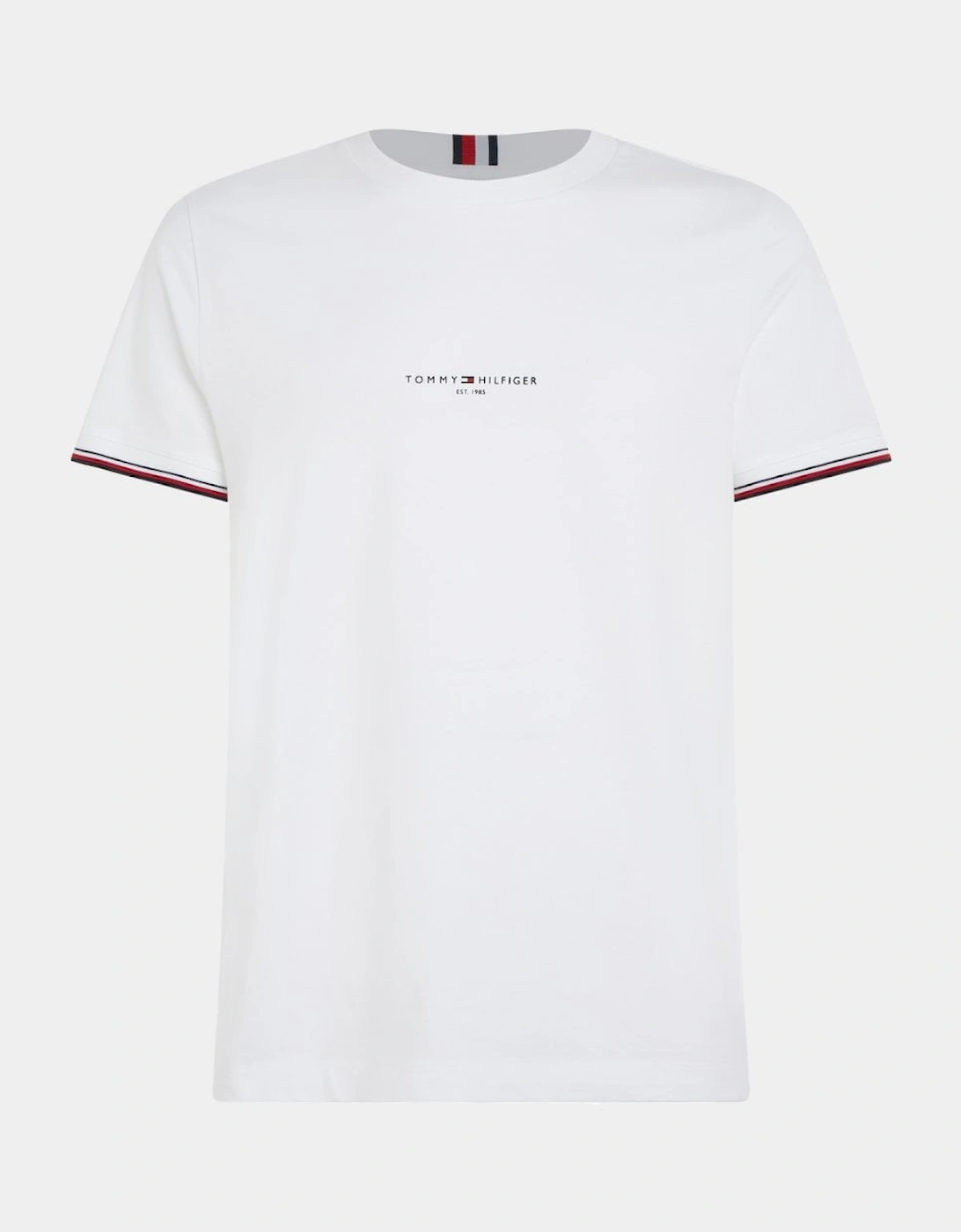 Tommy Logo Tipped Mens T-Shirt - White