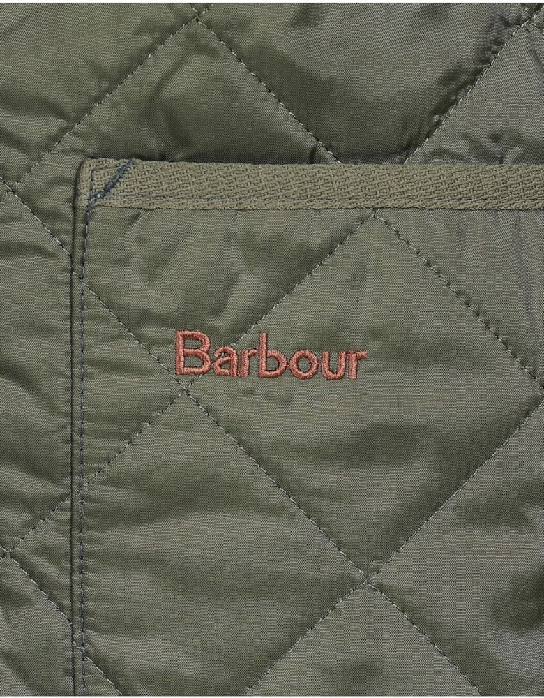 Quilted Mens Waistcoat/Zip-In Liner - Olive/Classic