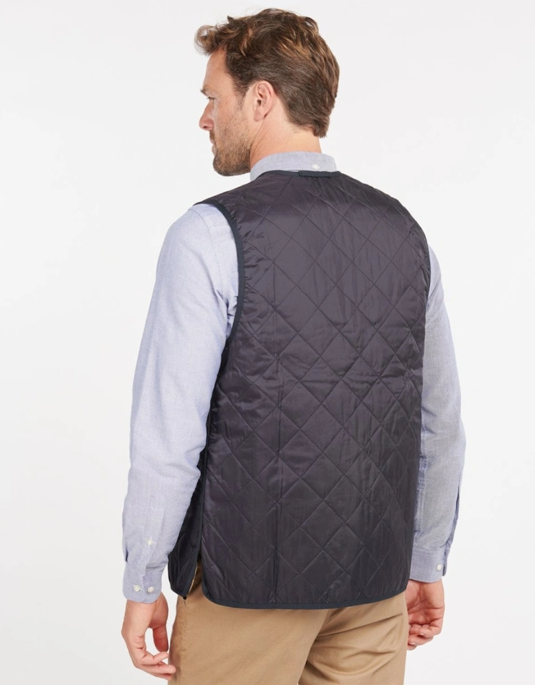 Quilted Mens Waistcoat/Zip-In Liner - Navy/Dress
