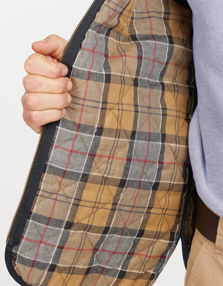 Quilted Mens Waistcoat/Zip-In Liner - Navy/Dress