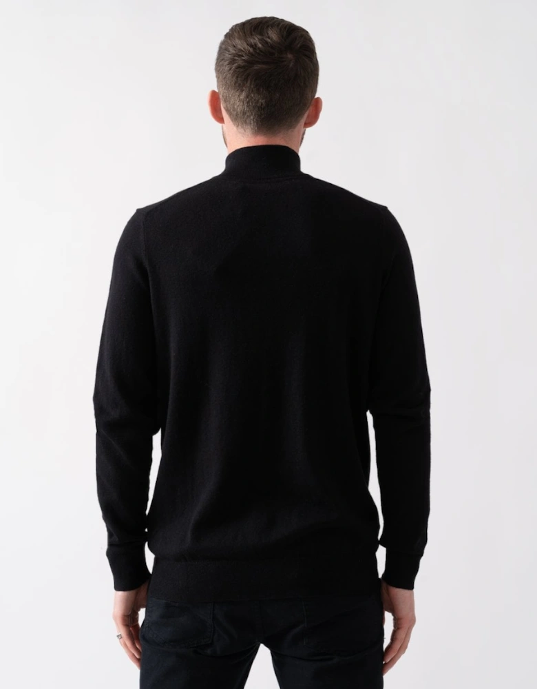 Lyle & Scott Cotton Merino Mens Quarter Zip Jumper - Z865 Jet Black