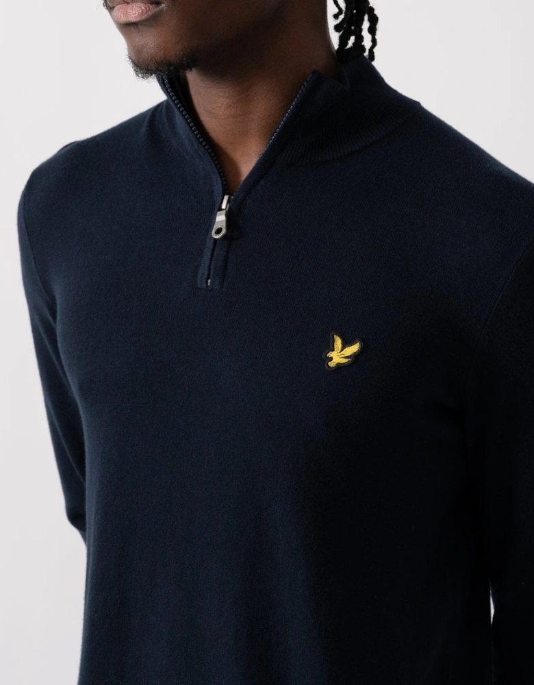 Lyle & Scott Cotton Merino Mens Quarter Zip Jumper - Z271 Dark Navy