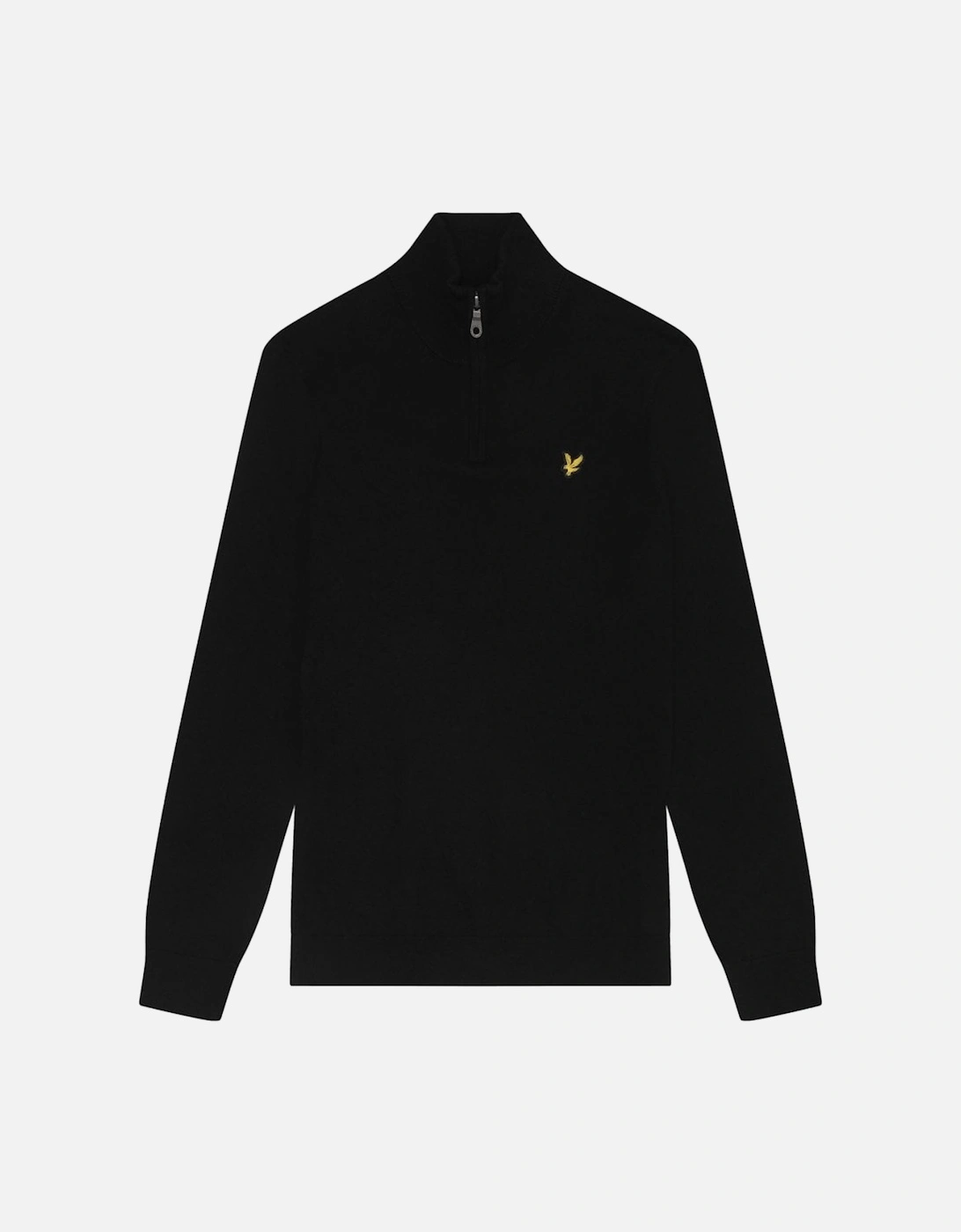 Lyle & Scott Cotton Merino Mens Quarter Zip Jumper - Z865 Jet Black