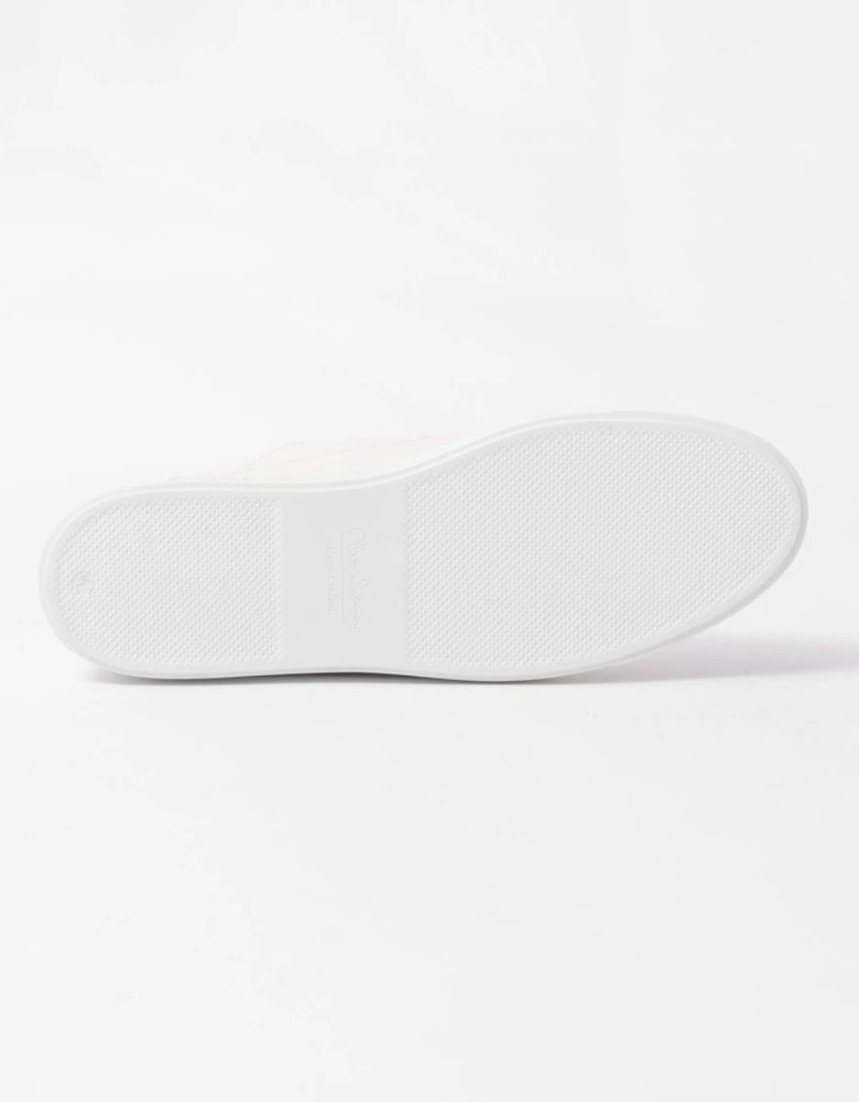 Sirolo Mens Calf Leather Lightweight Trainers - White