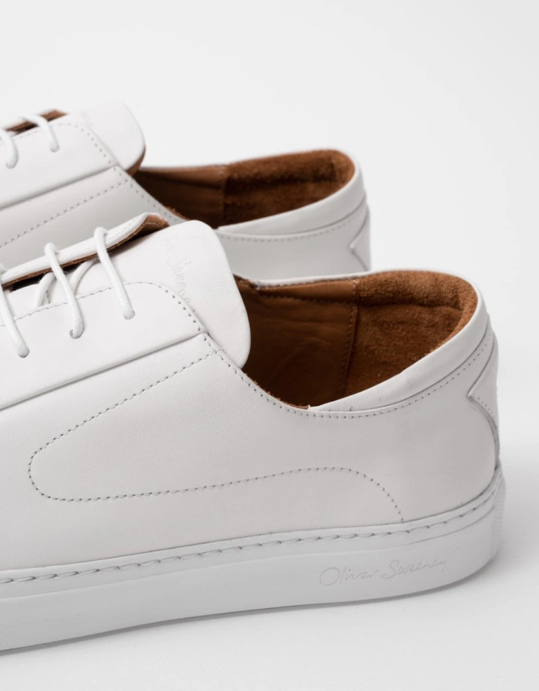 Sirolo Mens Calf Leather Lightweight Trainers - White