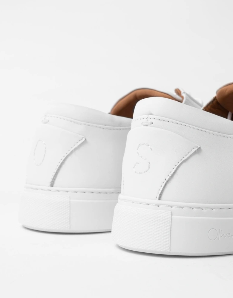 Sirolo Mens Calf Leather Lightweight Trainers - White