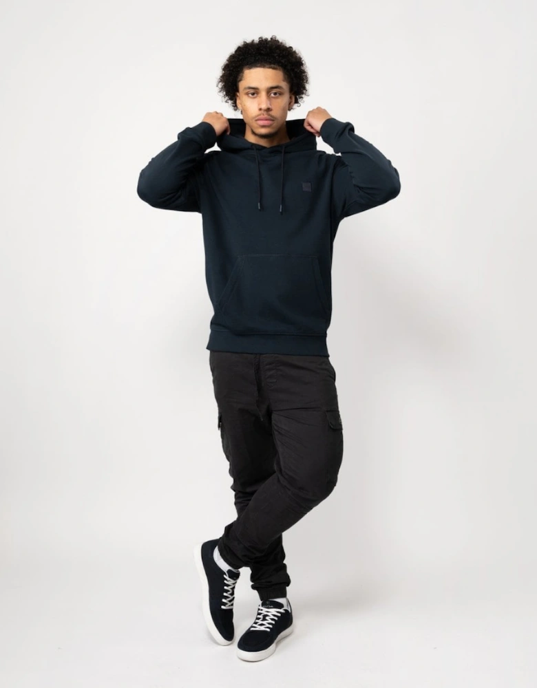 BOSS Orange Wetalk Mens Pullover Hoodie With Logo Patch NOS - Dark Blue 404