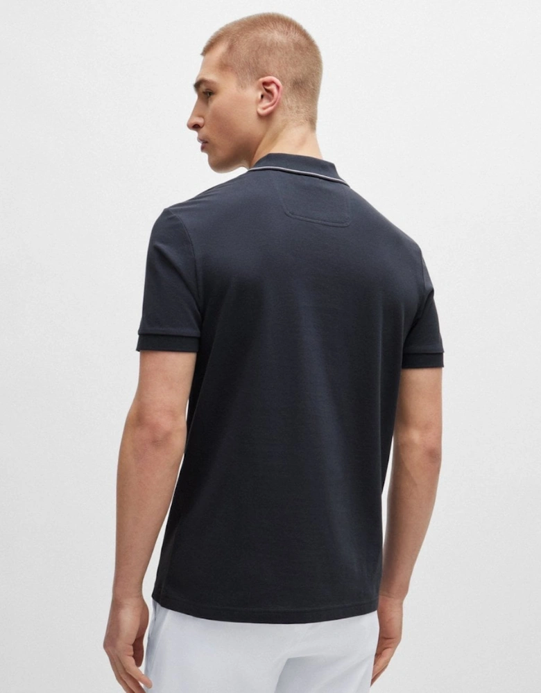 BOSS Green Paule 4 Mens Tipped Collar Polo Shirt NOS - Dark Blue 402