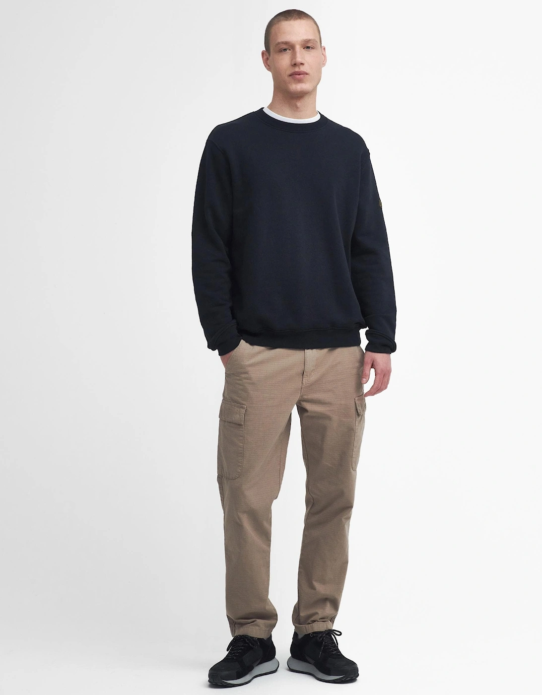 Outline Badge Mens Sweatshirt - Black