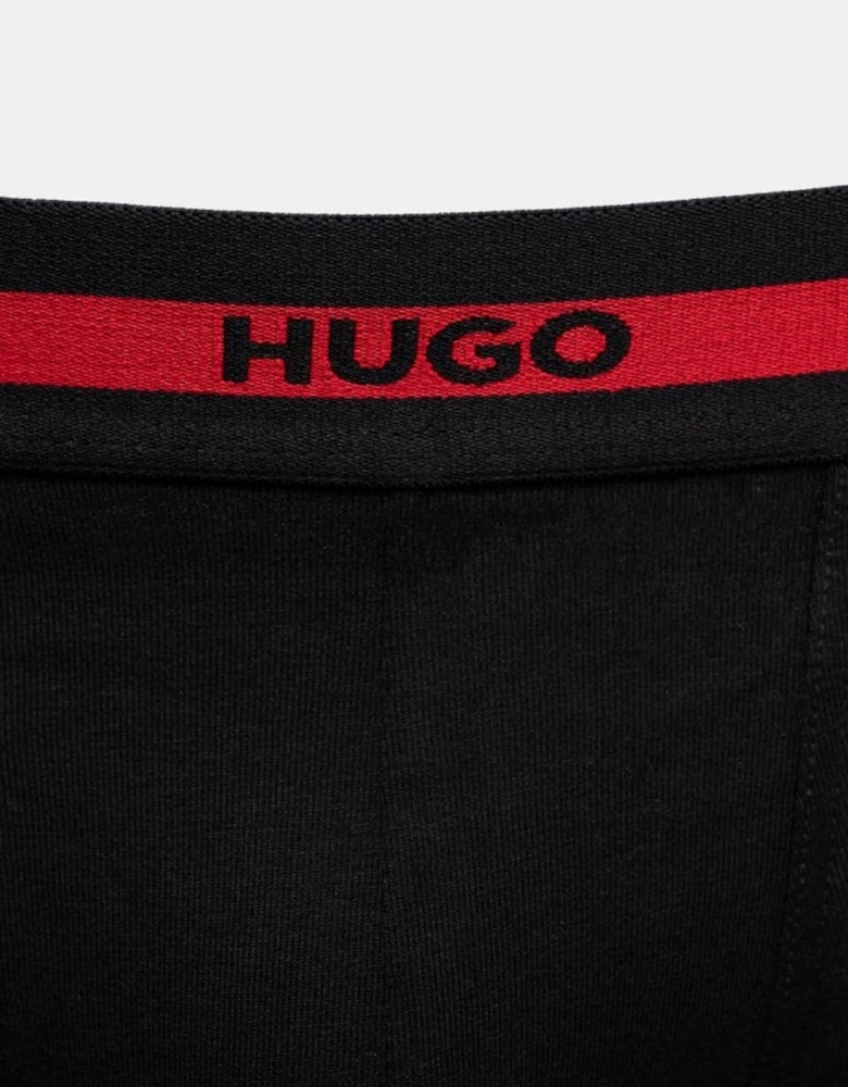 HUGO Planet 3-Pack Stretch-Cotton Logo Waistband Trunks - Black 002