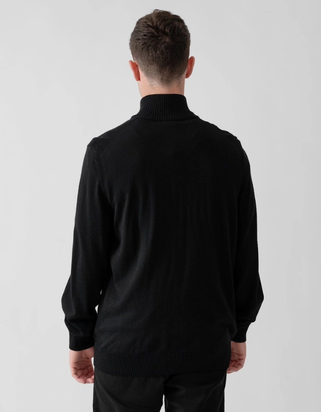 BOSS Orange Avac Mens Full Zip Funnel Neck Jumper - Black 001