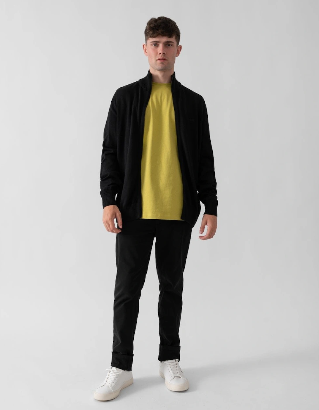 BOSS Orange Avac Mens Full Zip Funnel Neck Jumper - Black 001