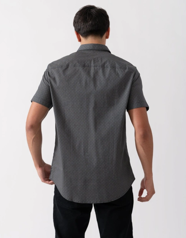 Mens Short Sleeve AOP Logo Pattern Shirt