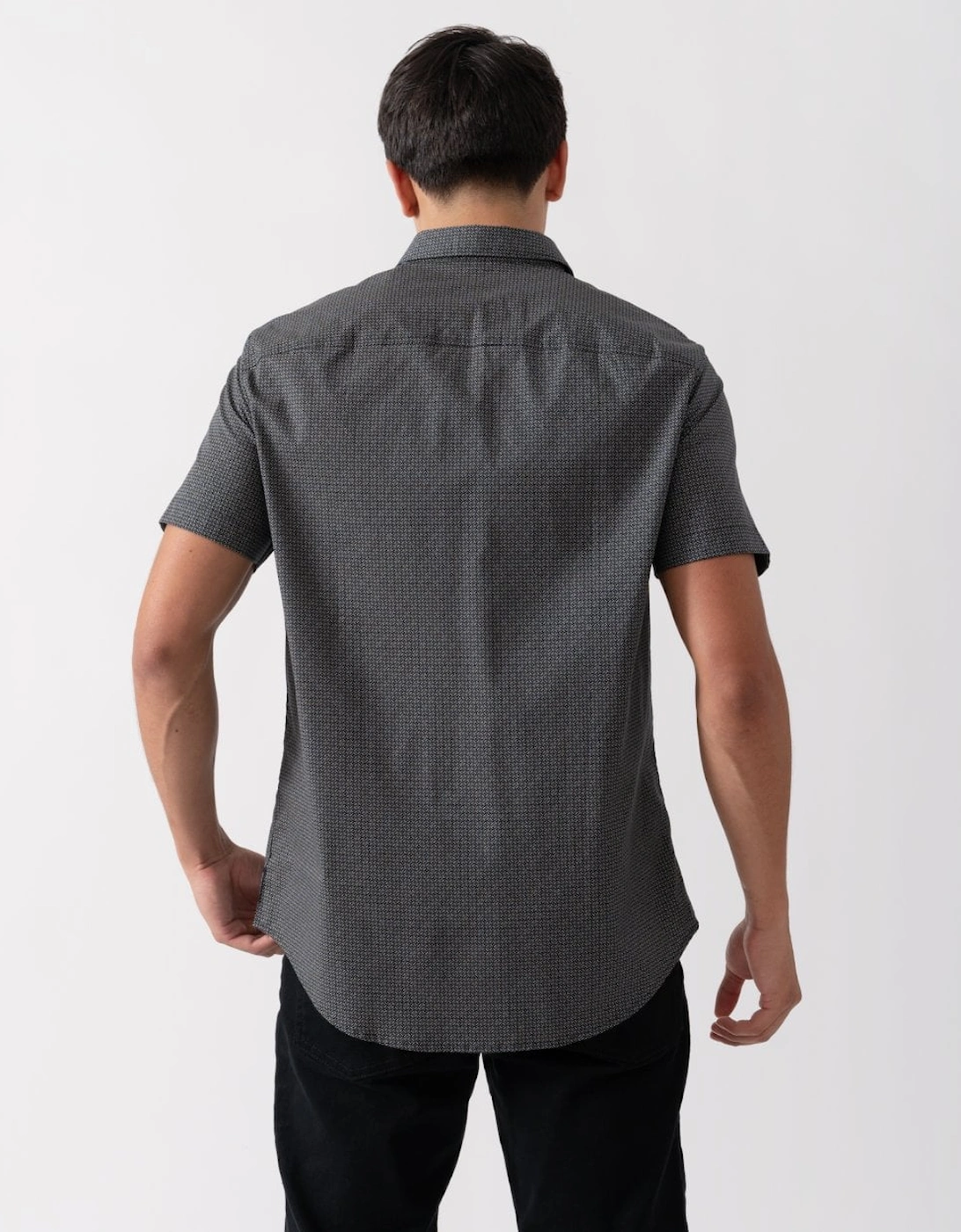 Mens Short Sleeve AOP Logo Pattern Shirt