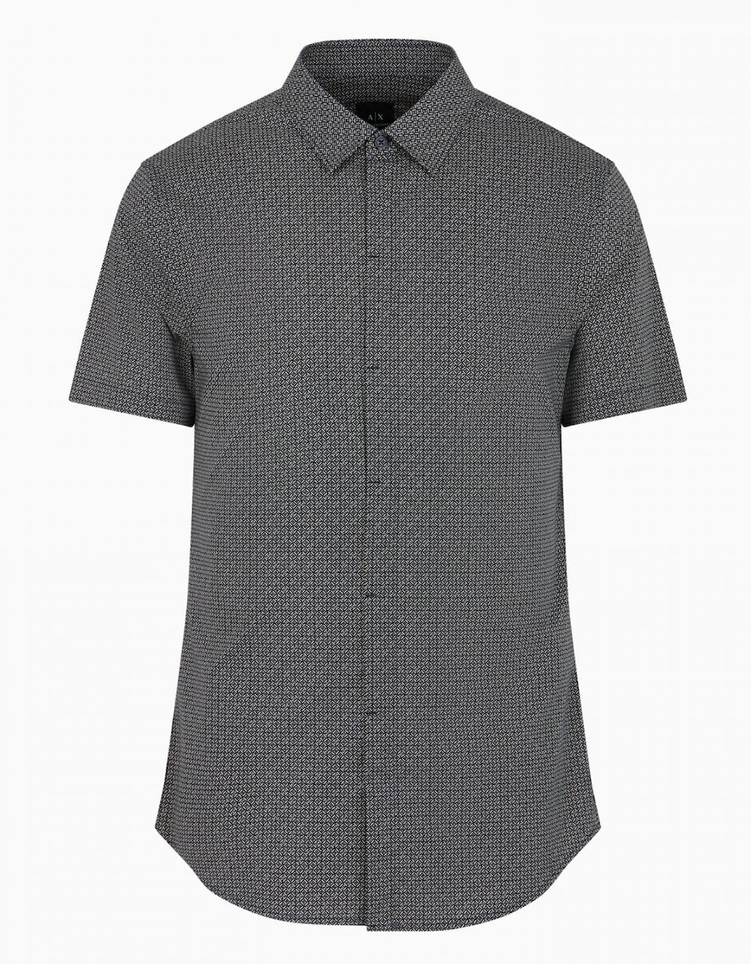 Mens Short Sleeve AOP Logo Pattern Shirt