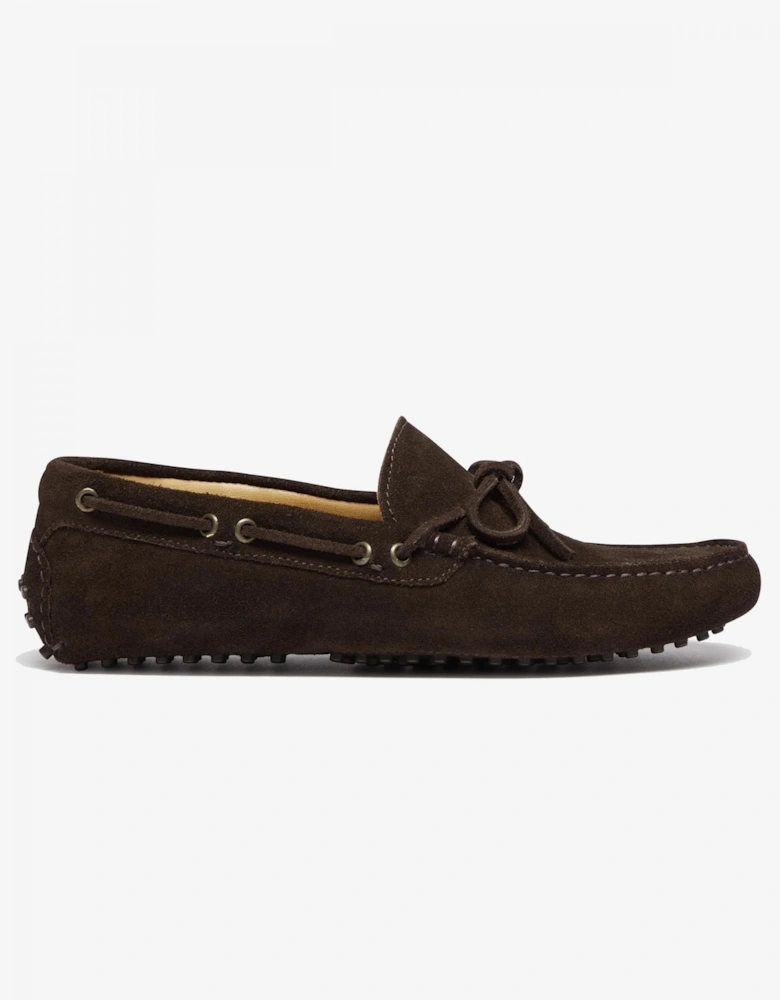 Lastres Suede Mens Driving Shoes - Chocolate