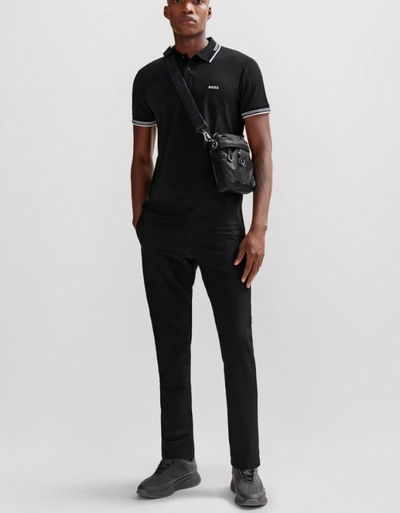 BOSS Green Paul Mens Short Sleeve Polo Shirt With Contrast Tipping NOS - Black 001