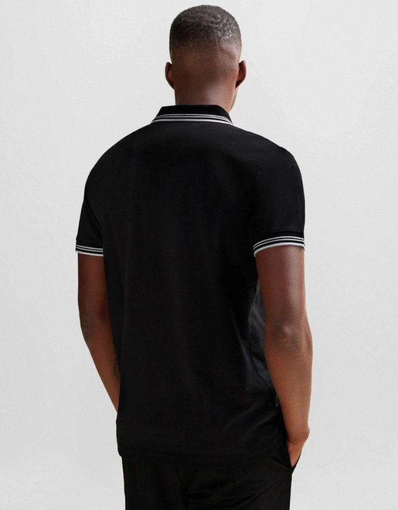 BOSS Green Paul Mens Short Sleeve Polo Shirt With Contrast Tipping NOS - Black 001