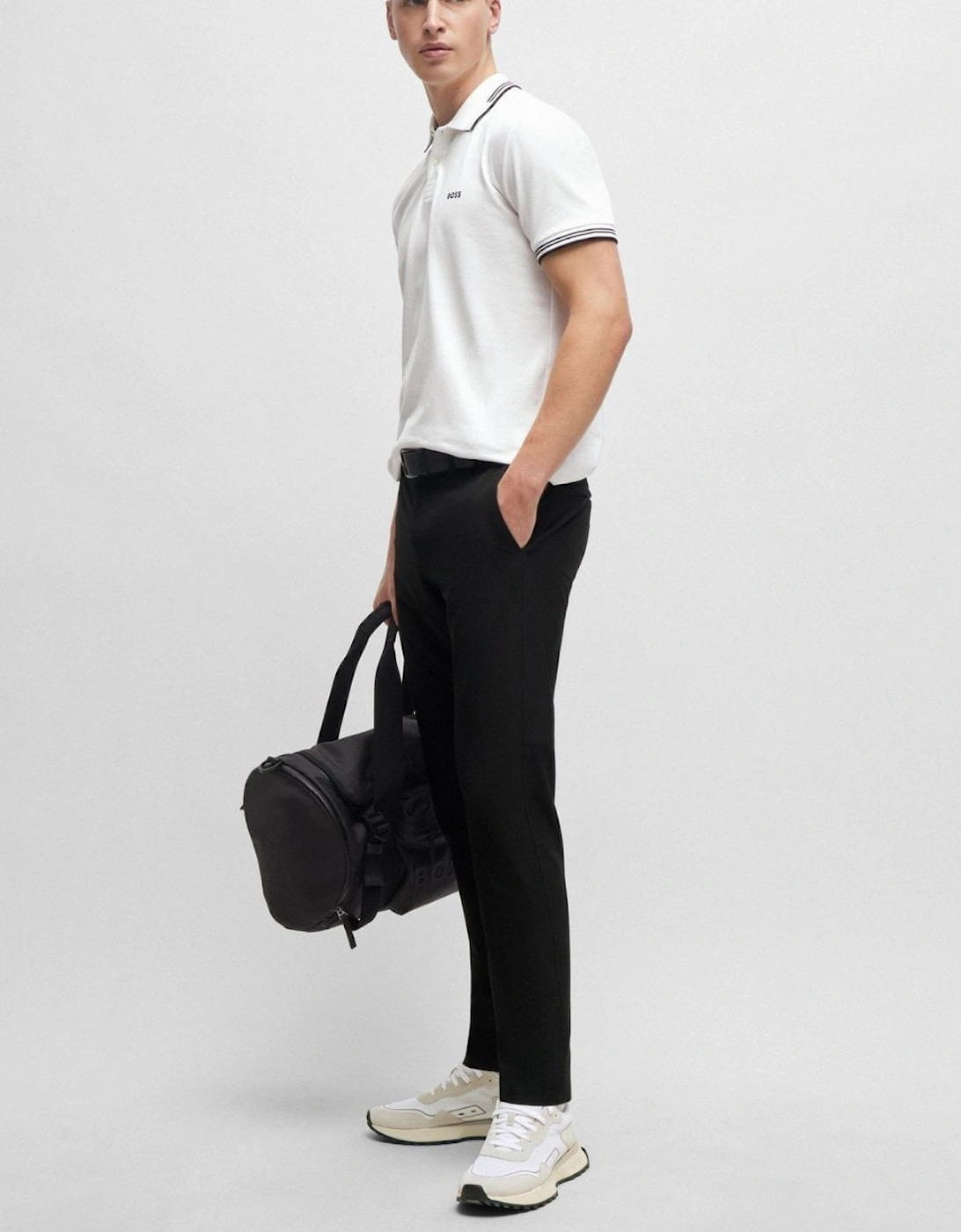 BOSS Green Paul Mens Short Sleeve Polo Shirt With Contrast Tipping NOS - White 100