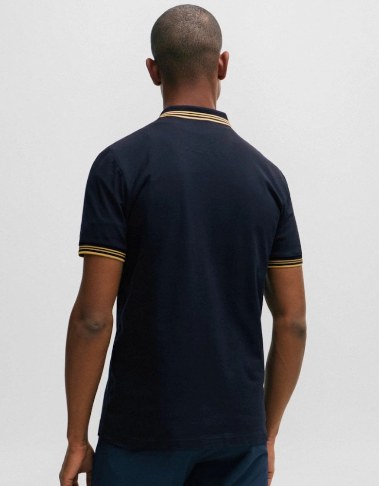 BOSS Green Paul Mens Short Sleeve Polo Shirt With Contrast Tipping NOS - Dark Blue 401