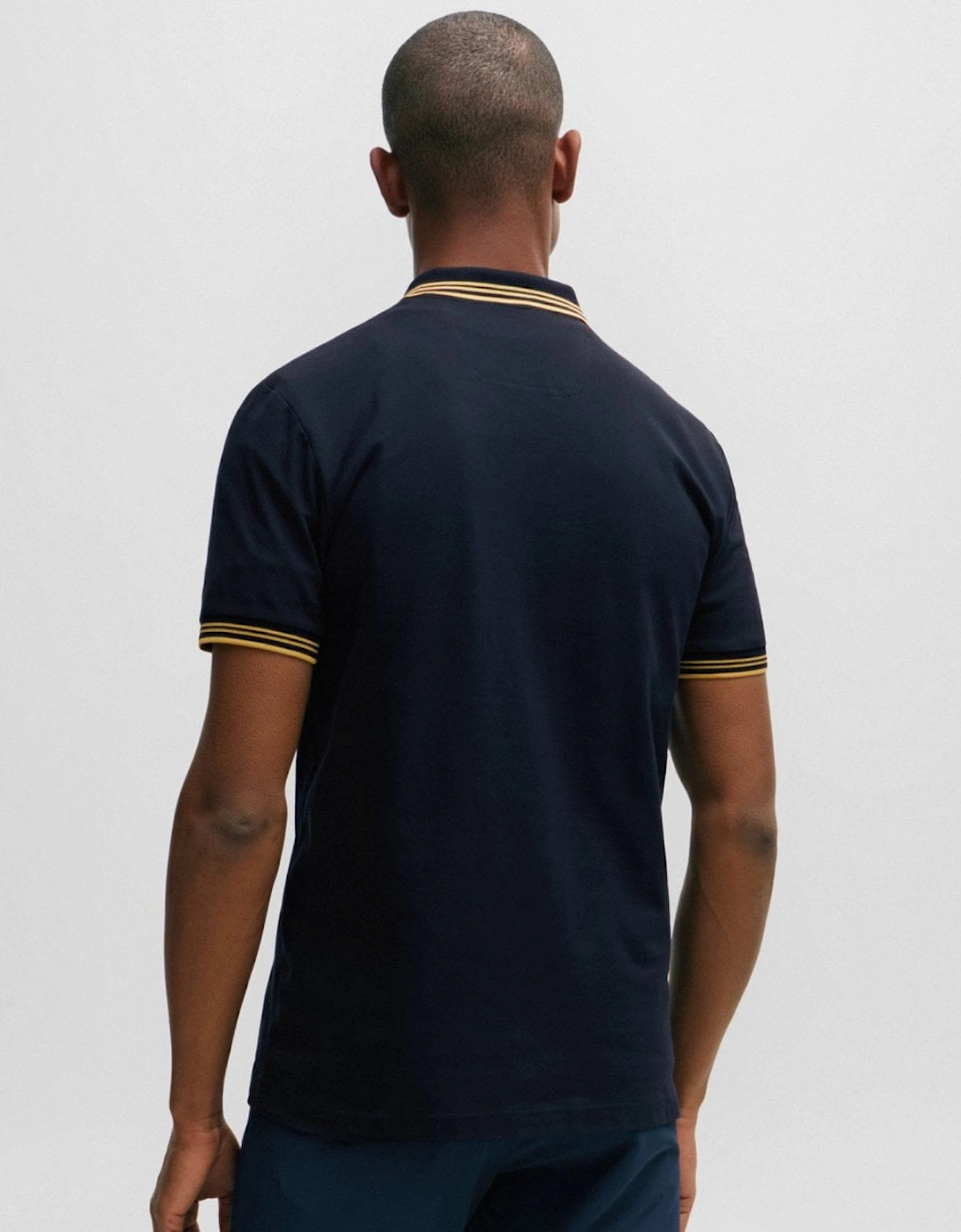 BOSS Green Paul Mens Short Sleeve Polo Shirt With Contrast Tipping NOS - Dark Blue 401