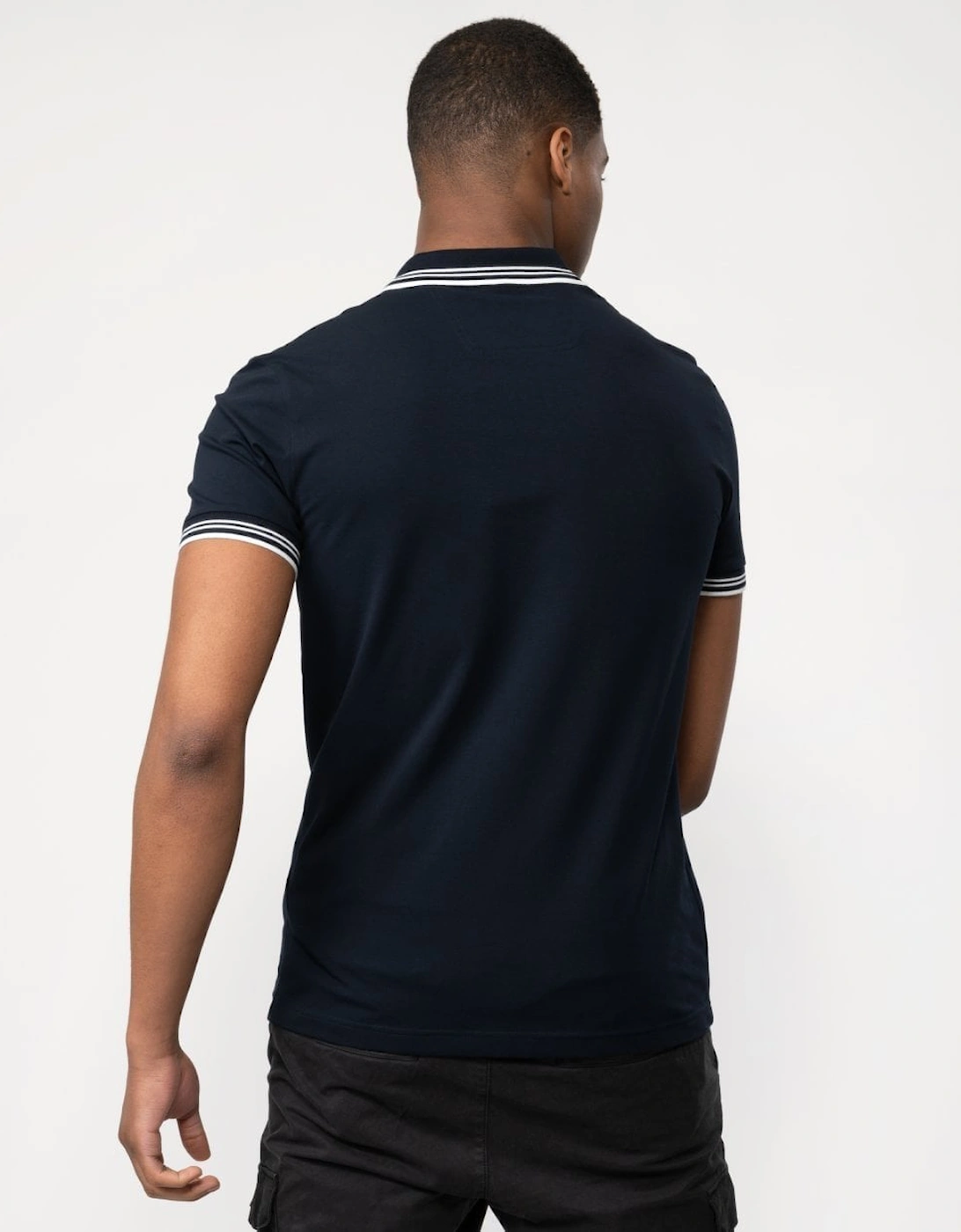 BOSS Green Paul Mens Short Sleeve Polo Shirt With Contrast Tipping NOS - Dark Blue 402