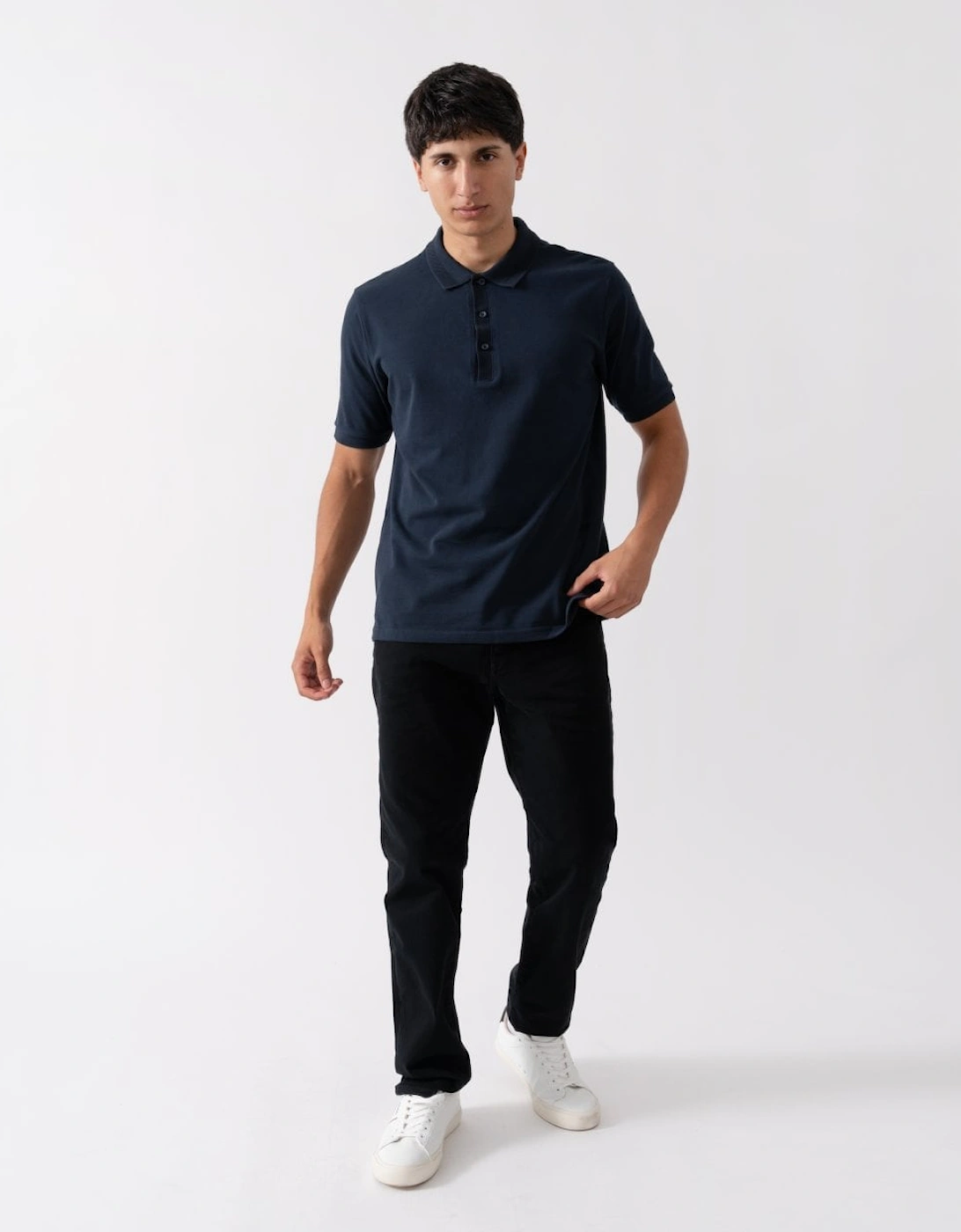 Tralee Mens Pique Cotton Polo Shirt - Navy