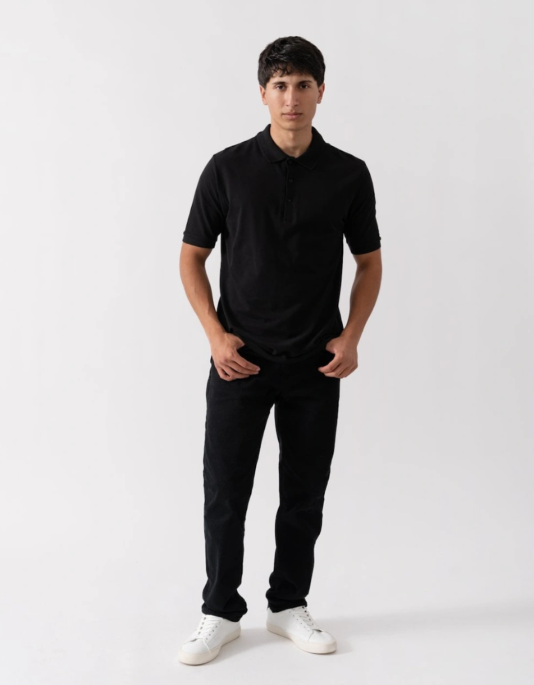 Tralee Mens Pique Cotton Polo Shirt - Black