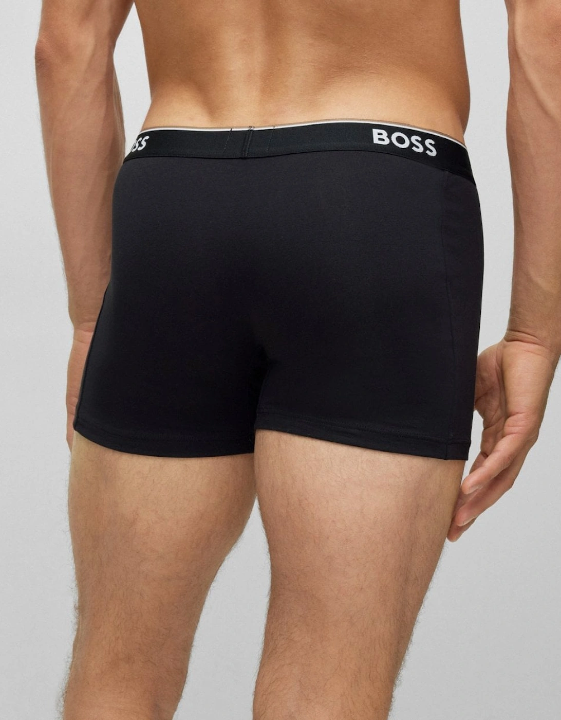 BOSS Orange Power Three Pack Mens Stretch Cotton Boxer Briefs With Logos NOS - Black 001