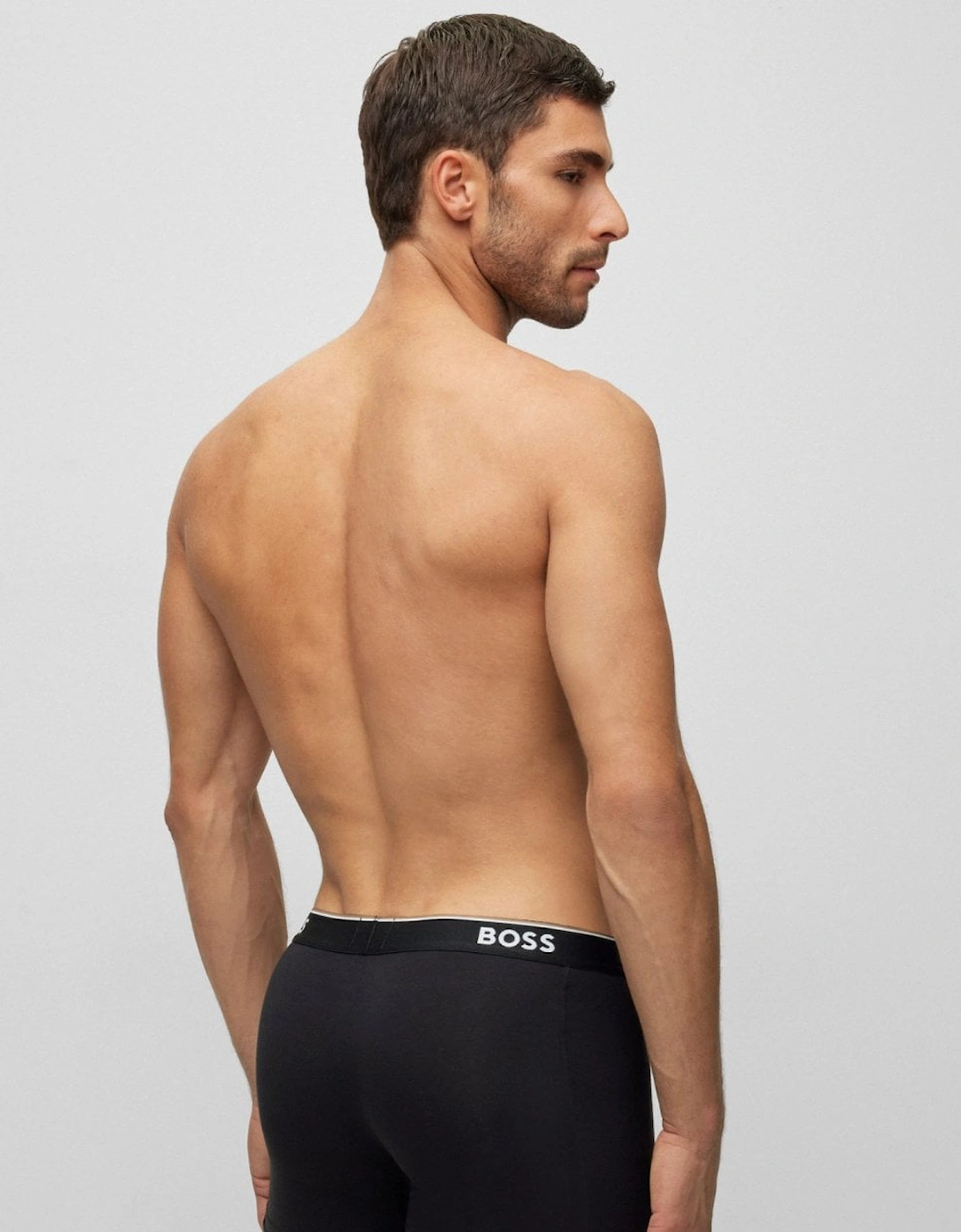 BOSS Orange Power Three Pack Mens Stretch Cotton Boxer Briefs With Logos NOS - Black 001